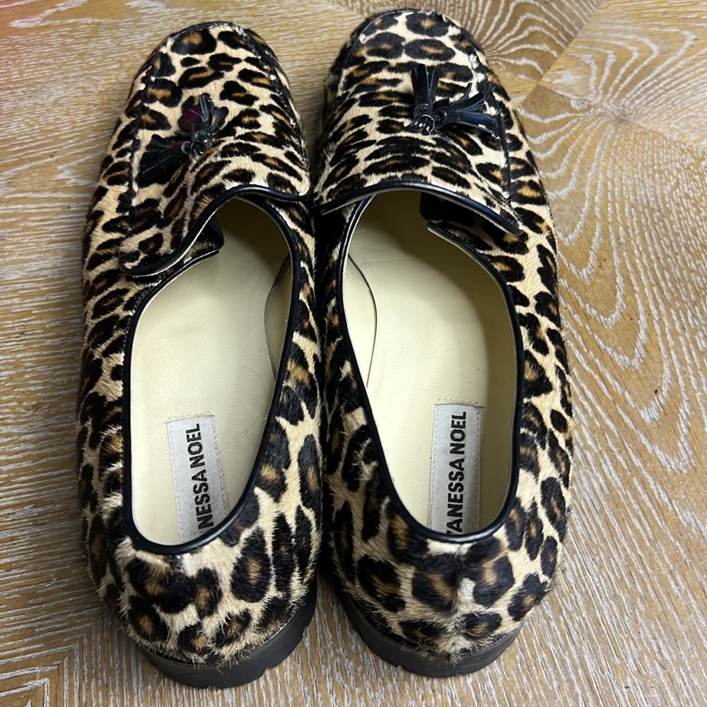 VANESSA NOEL Leopard Chunky Tassel Loafer 41.5 - Picture 6 of 11
